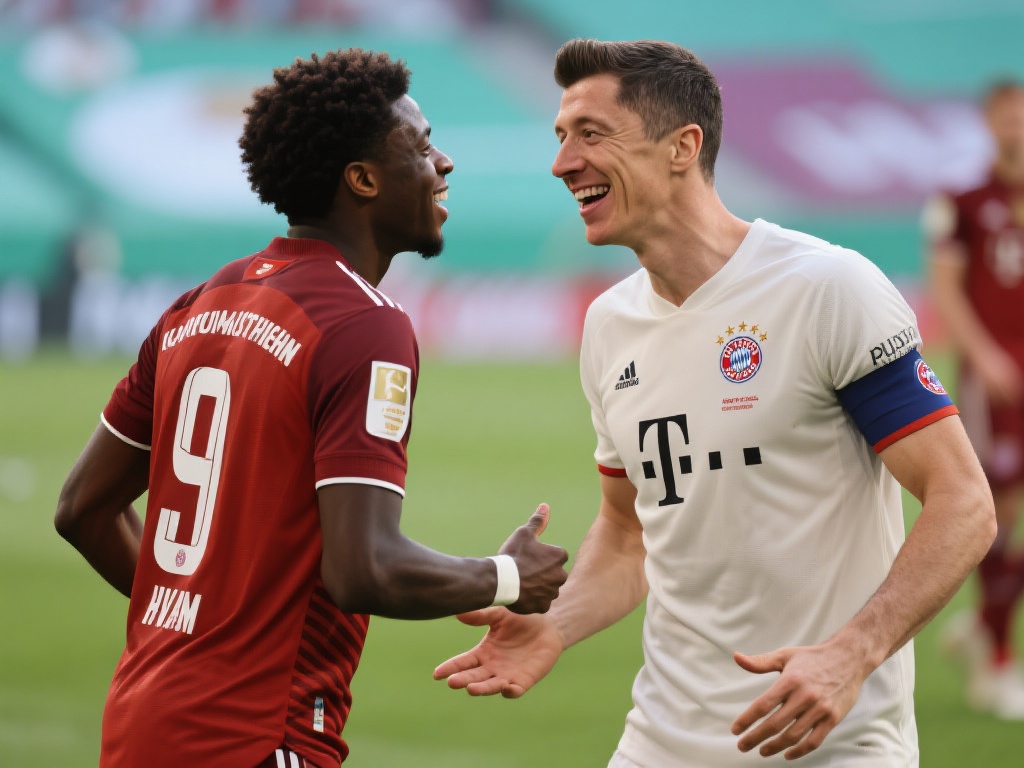 镜头还原莱万场上调侃巴尔德：射手王的幽默瞬间